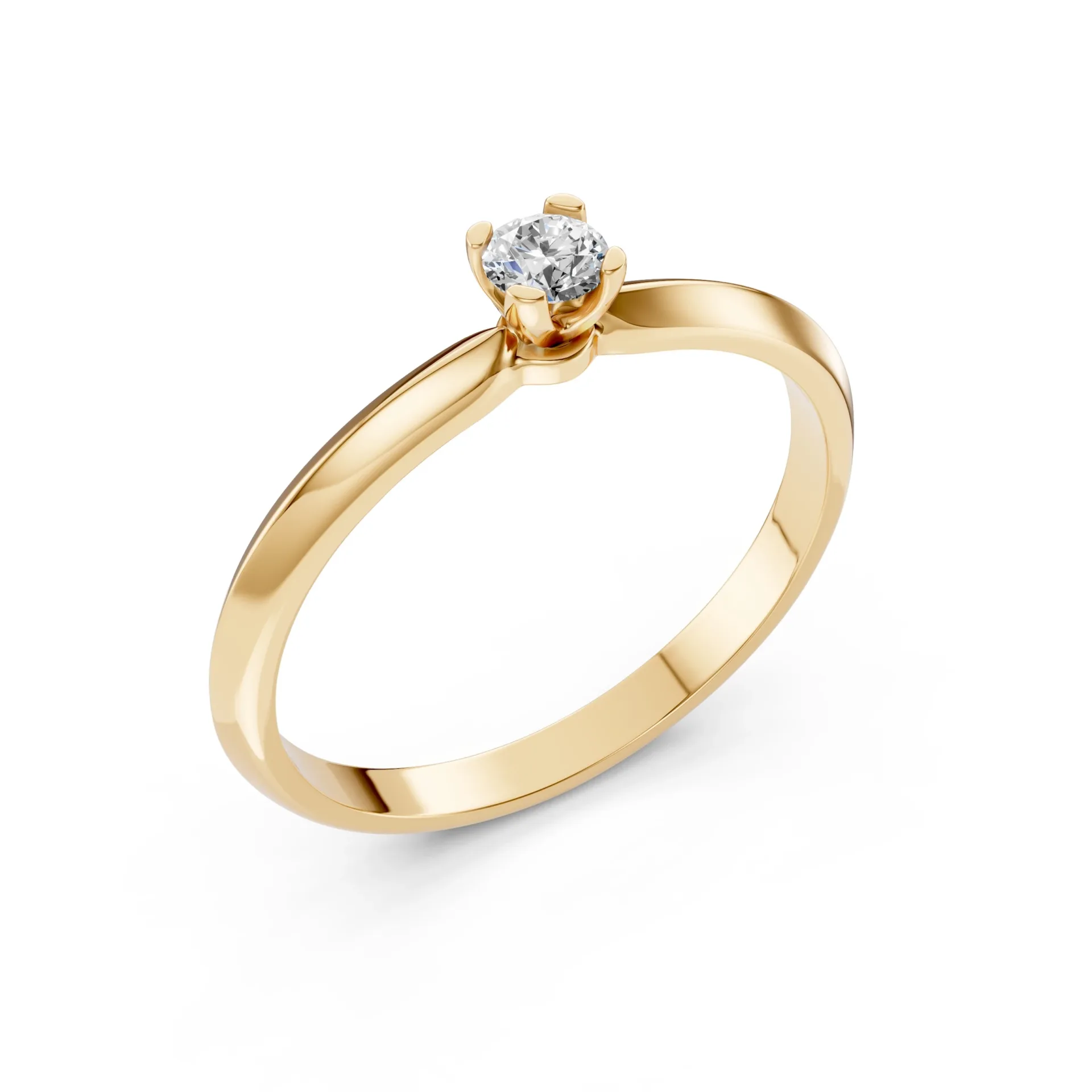 Каблучка Солітер 0.1 ct — 101-10089(3.0) - Зображення 4