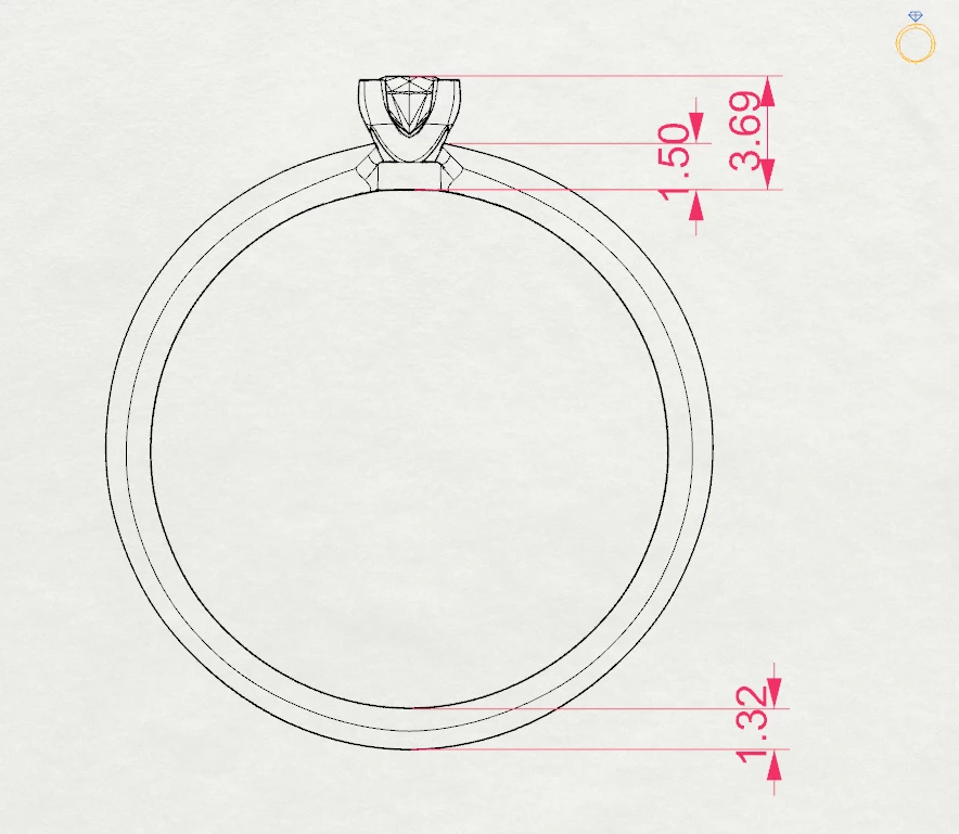 Каблучка Солітер 0.1 ct — 101-10089(3.0) - Зображення 11
