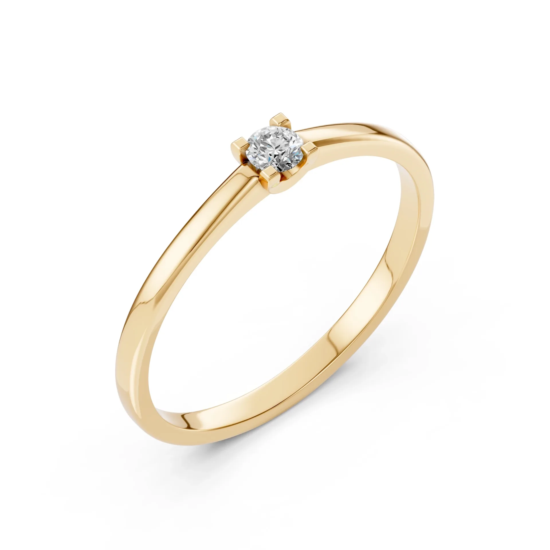 Каблучка Солітер 0.1 ct — 101-10117(3.0) - Зображення 4