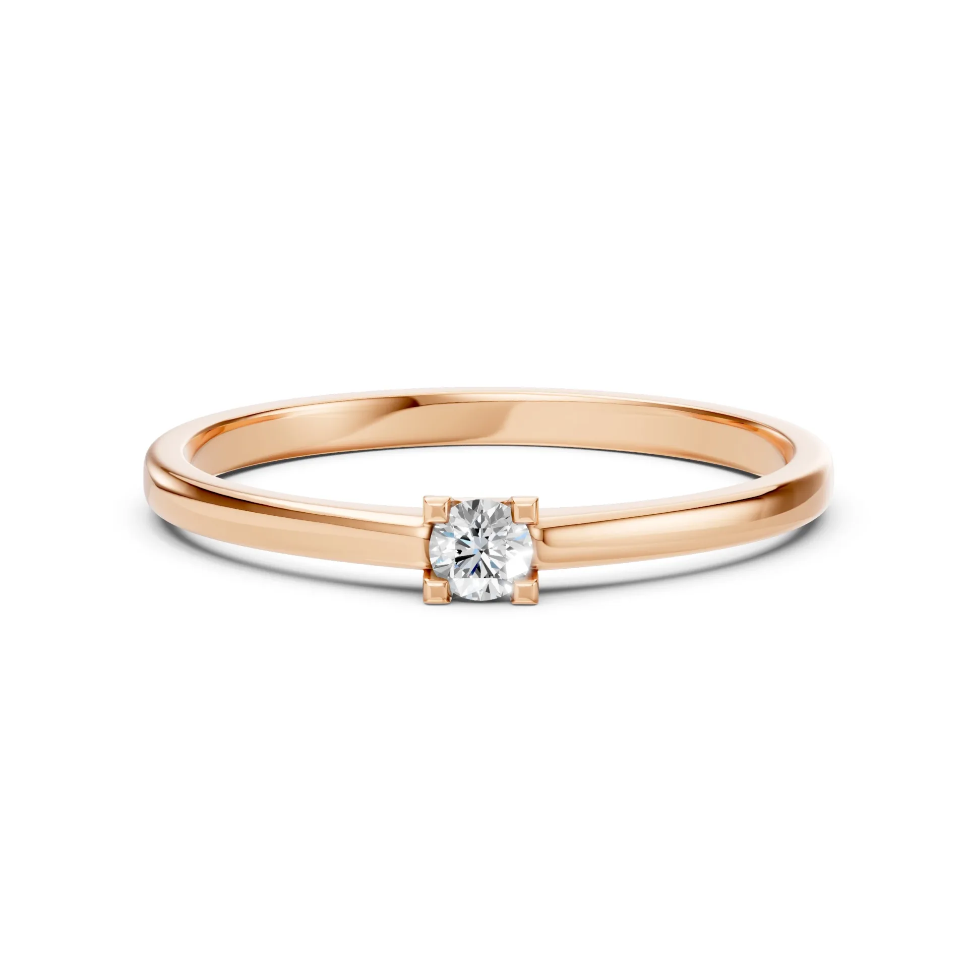 Каблучка Солітер 0.1 ct — 101-10117(3.0) - Зображення 9