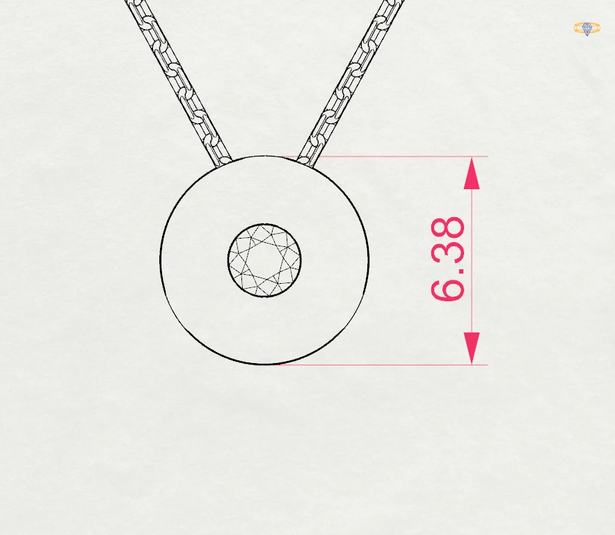 Кольє Солітер 0.04 ct — 104-10015(2.2) - Зображення 10