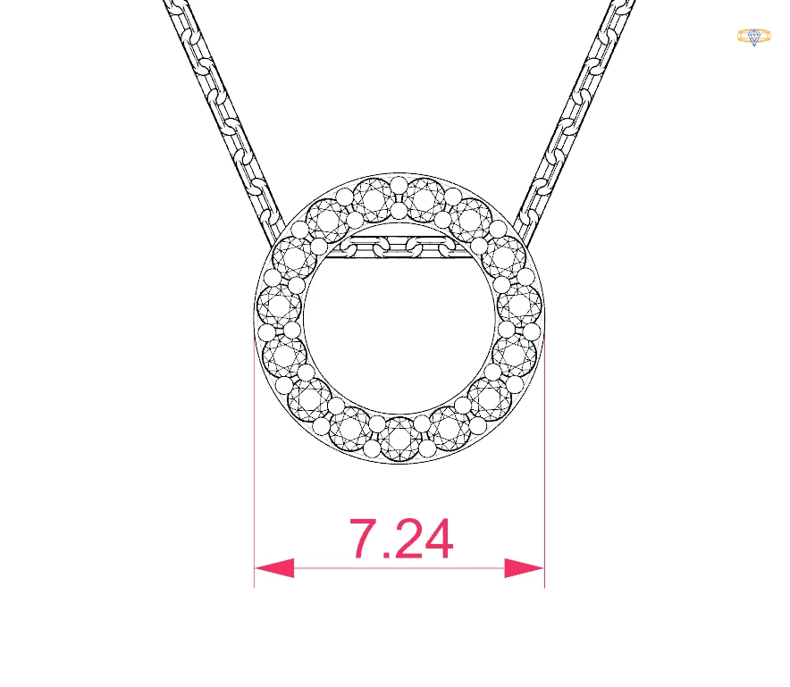 Кольє Мінімалізм 0.09 ct — 104-10028 - Зображення 10