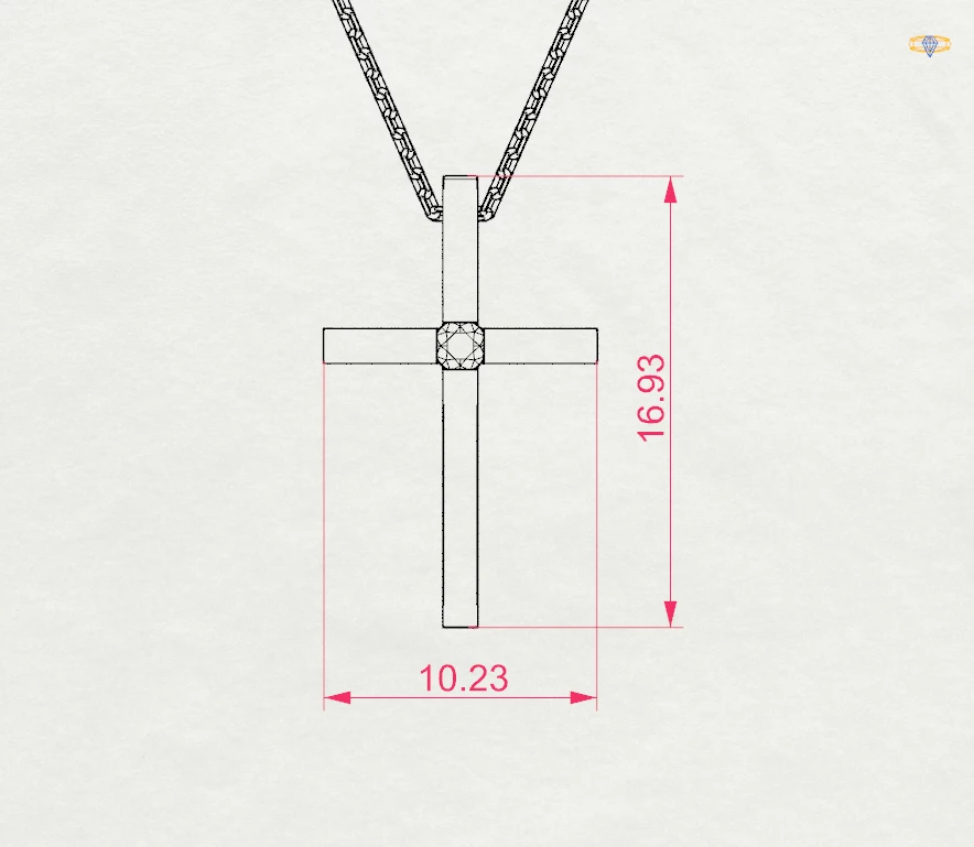 Кольє Мінімалізм 0.03 ct — 104-10031 - Зображення 10