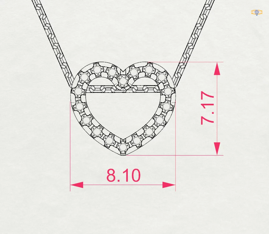 Кольє Мінімалізм 0.09 ct — 104-10051 - Зображення 10