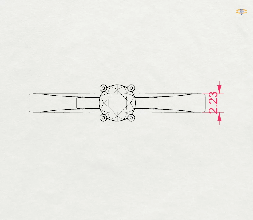 Каблучка Солітер 0.3 ct — 101-10012/1(4.2) - Зображення 10