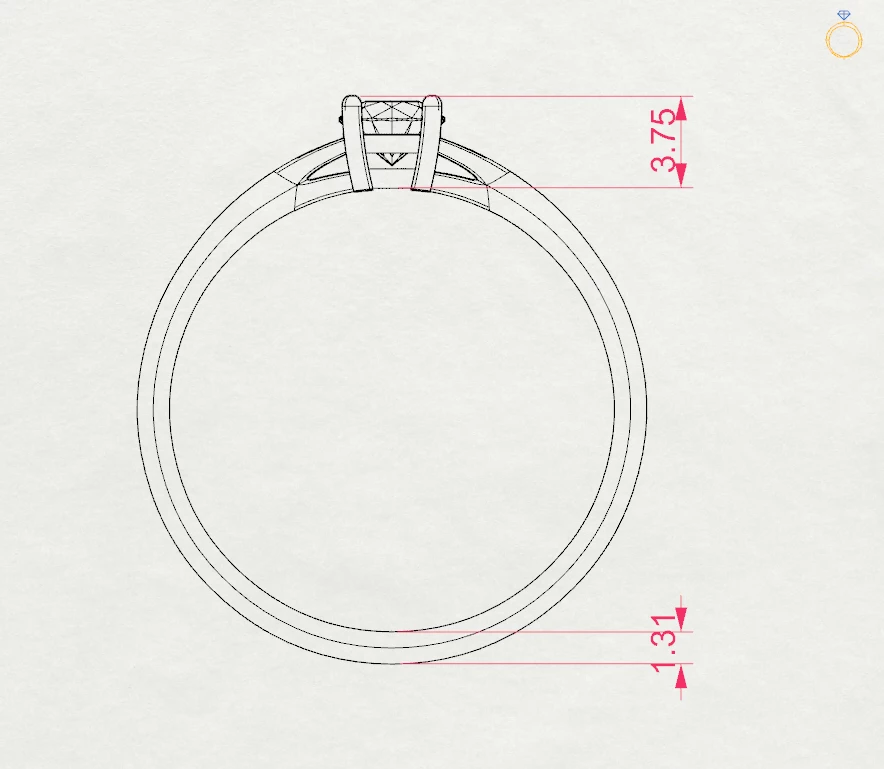Каблучка Солітер 0.3 ct — 101-10012/1(4.2) - Зображення 11