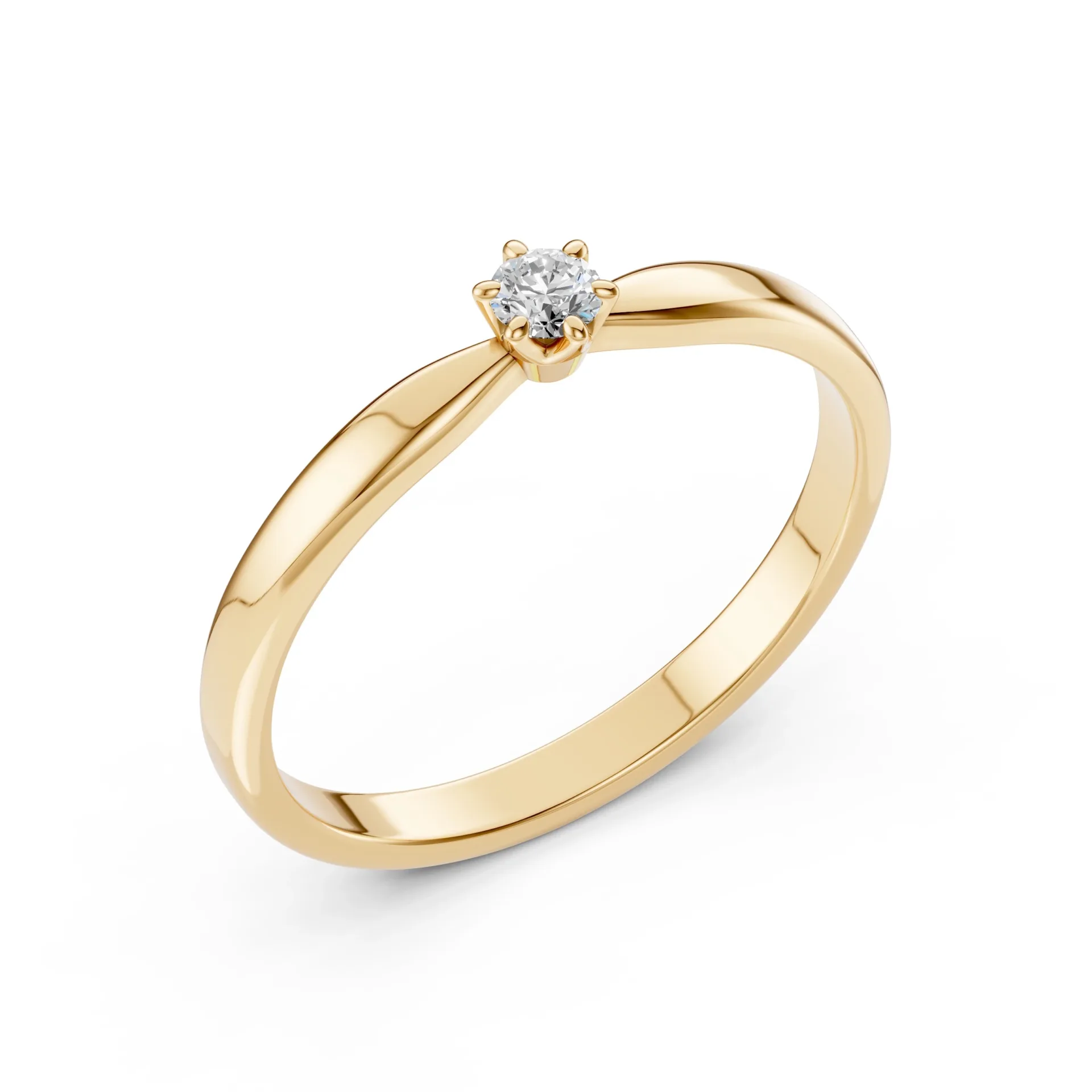 Каблучка Солітер 0.1 ct — 101-10040(3.0) - Зображення 4