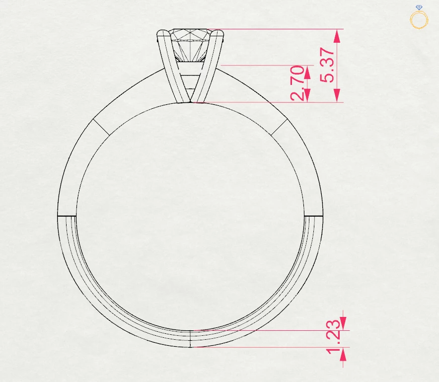 Каблучка Солітер 0.4 ct — 101-10021(4.7) - Зображення 10