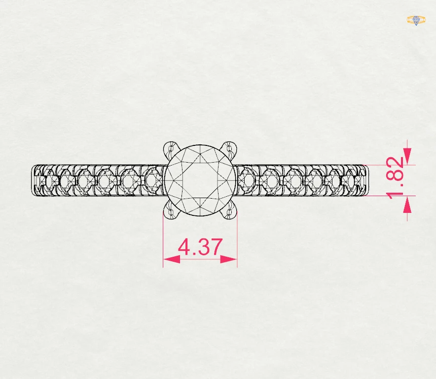 Каблучка Солітер Вічність 0.3 ct — 101-10094(4.2) - Зображення 9