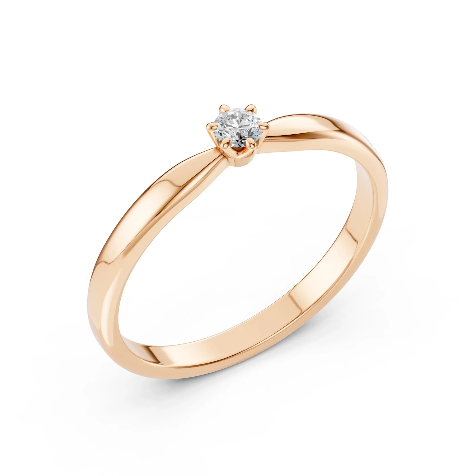 Каблучка Солітер 0.1 ct — 101-10040(3.0) - Зображення 7