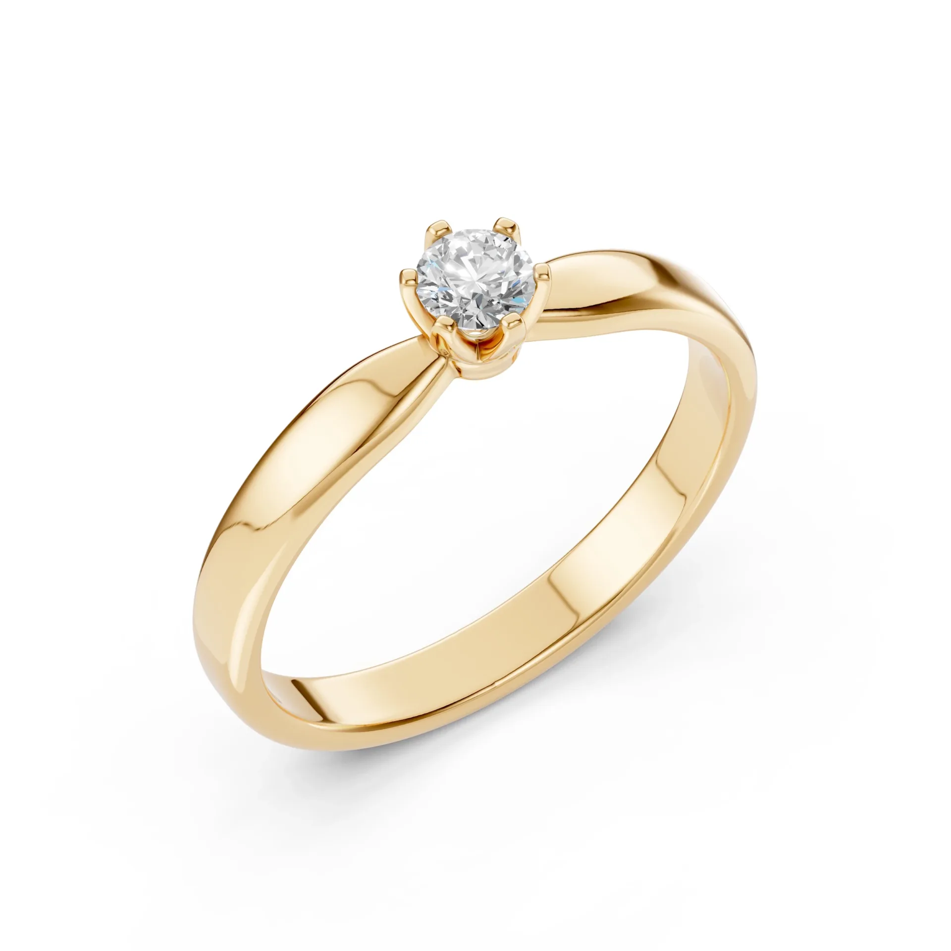 Каблучка Солітер 0.15 ct — 101-10040(3.4) - Зображення 4