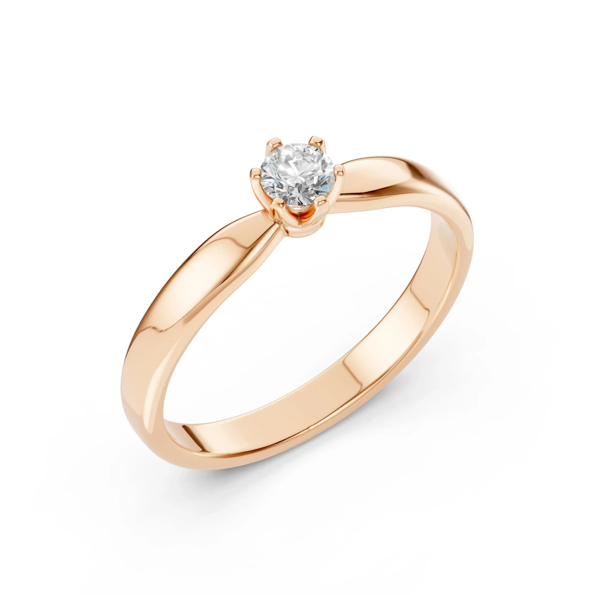 Каблучка Солітер 0.15 ct — 101-10040(3.4) - Зображення 7