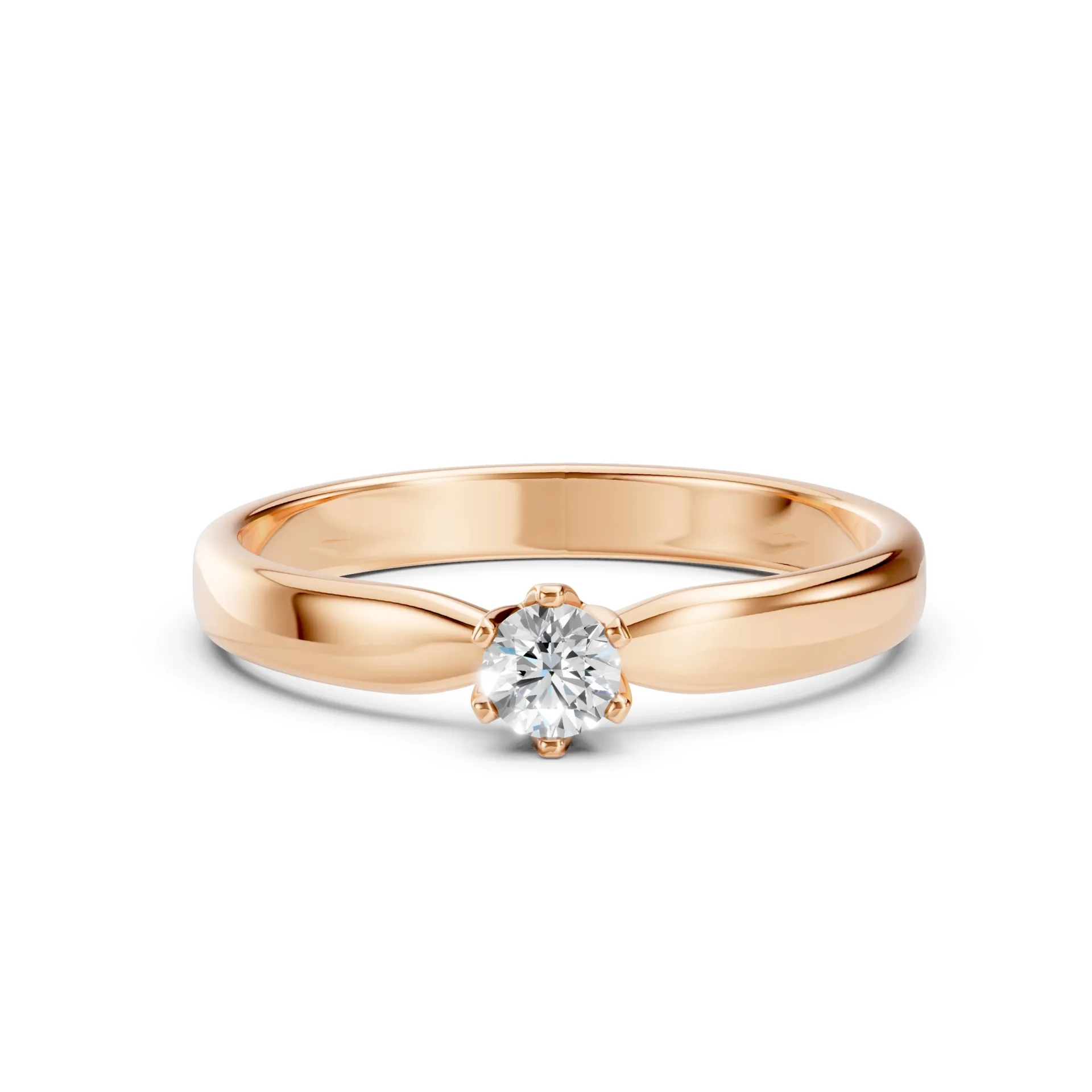 Каблучка Солітер 0.15 ct — 101-10040(3.4) - Зображення 9
